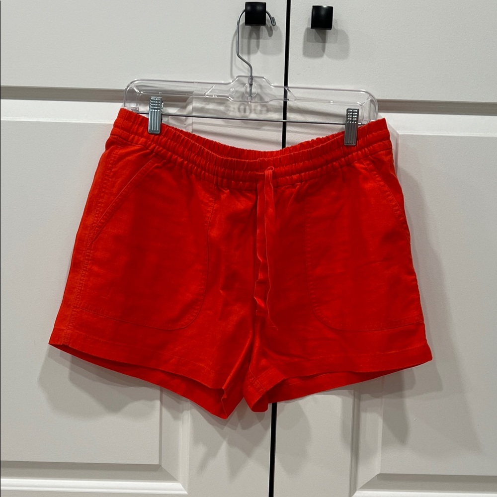 J. Crew Sunset Red Linen Women's Shorts
